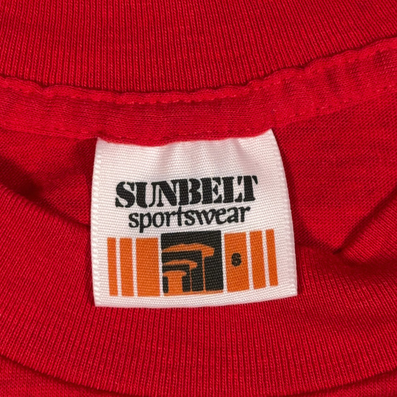 Vintage Hitachi Shirt Adult EXTRA SMALL Red Japanese Technology Electronics 80s - Picture 3 of 6